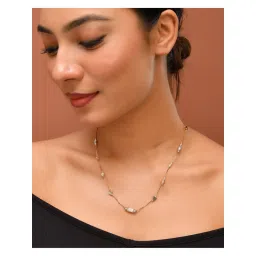 VOJ Stainless Steel Hand Crafted Rose Gold-Plated Necklace with Beads-image-15