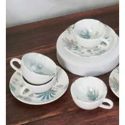 vola (Set of 12) Pixel- Jacobean Fine Porcelain Tea Cups & Saucer Set-picture-30