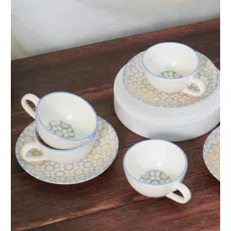 vola (Set of 12) Pixel- Svara Fine Porcelain Tea Cups & Saucer Set-picture-34