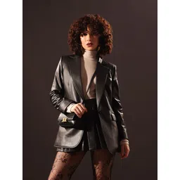 VOLCAPE Single-Breasted Leather Blazer-picture-28