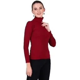 volex Women’s High Neck Top for Women & Girls – Ribbed Turtleneck Pullover – Full Sleeve Slim Fit Stretchable|Stylish Winter Wear Sweater, Casual-picture-23