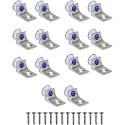 VOLO L Shape Right Angle Glass Panel Shelf Clamp Holder Bracket Support Clip (Material :Zinc Alloy) (Silver)(Pack of 14Pcs)-picture-13