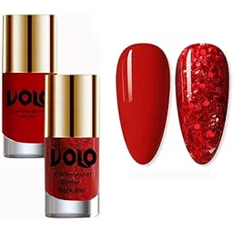 Volo Ultra Lasting Glow Shine Pack of 2 Nail Polish (Red, Red Glitter) 19.8 ml-picture-21