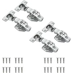 Volo European Style Steel Clip-on Soft Close Concealed Cabinet Hinges (Pack of 2 Sets), 0 Crank- Full Overlay (Clip On Hinge 2 Combo 0 Crank)-image-43