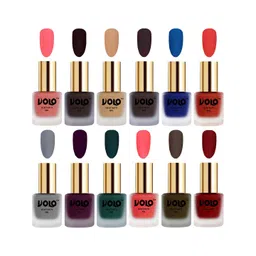 VOLO Set Of 12 Velvet Matte Nail Polish - 8 ml Each Shade Dark Wine - Coral - Light Wine-picture-37