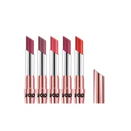 VOLO Set Of 5 Creme Matte Lipstick - 3.5 g -Light Peach-Plum-Dark Peach-Rose Pink-Orange-picture-25
