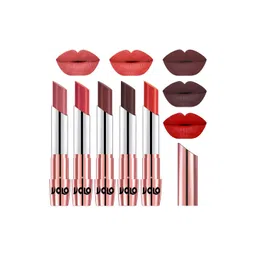 VOLO Set Of 5 Creme Matte Lipstick 3.5g Each - Light Peach-Peach-Coffee-Chocolate-Orange-picture-23