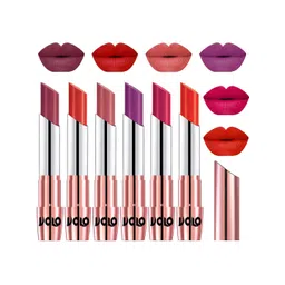 VOLO Set Of 6 Creme Matte Lipstick- Cherry-Orange-Light Peach-Purple-Passion Pink-Coral-picture-10
