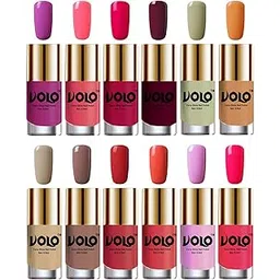 Volo Super Shine Nail Polish Set of 12 Vibrant Shades (Bright Plum, Pink Mania, Moon Magenta, Wine, Mischievous Mint, Flirty Nude, Nude, Dark Nude, Coral Compass, Peach Crush, Light Purple, Passion Pink)-image-39