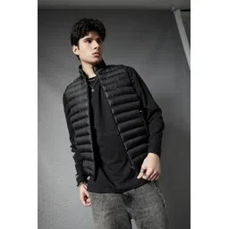 VOLTEDGE Men Mock Collar Solid Cotton Casual Lightweight Gilet Jacket-picture-16