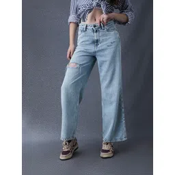 VOLTEDGE Women Comfort Wide Leg High-Rise Highly Distressed Jeans-picture-15