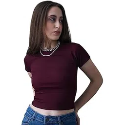 voltedge Women's Solid Slim Fit T-Shirt-picture-20