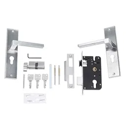 Voltizi Amity 8 inch ‎Steel Satin Finish Cylindrical Plate Mortise Door Lock with Handle, ‎VL-CR015-A-picture-27