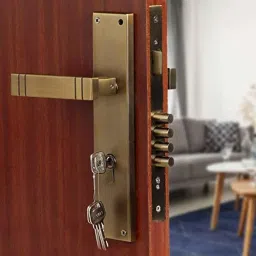 Voltizi Spacio ‎Stainless Steel ‎Antique Brass Finish Mortise Main Door Lock with 4 Latches &a; One Side Key Cylinder &a; Pull Handle-picture-36