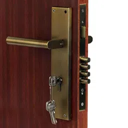 Voltizi ‎Stainless Steel ‎Antique Brass Finish Mortise Main Door Lock with 4 Latches &a; One Side Key Cylinder &a; Pull Handle, MG301-picture-38