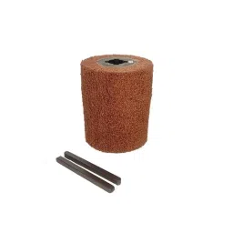 Voltz Polisher Roller for Polishing Drawing Wheel, Nylon Wire Drawing, Polishing Brush Drum Burnishing Cross Rubber Core Red-picture-37