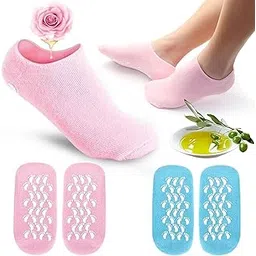 VONITY 1 Pair Gel Moisturizing Socks – Silicone Socks For Women, Perfect For Foot Spa, Pedicures, Cracked Heel Repair, Ankle Pain Relief, And Foot Alignment. Waterproof Design, Paraffin Wax Treatments-picture-20