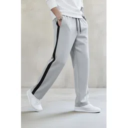 vontade Men Solid, Striped Grey Track Pants-picture-25
