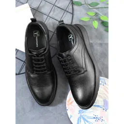 VONTONY Men Textured Leather Derbys-picture-14