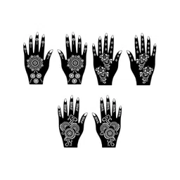 VOORKOMS Set Of 3 Mehndi Design Stencil Sticker-picture-23