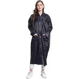 vordvigo Women's Solid Rain Coat/Overcoat with Hoods and Side Pockets, 100% Waterproof Raincoat-picture-41
