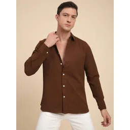 Voroxy Standard Spread Collar Wrinkle Free Casual Shirt-image-15