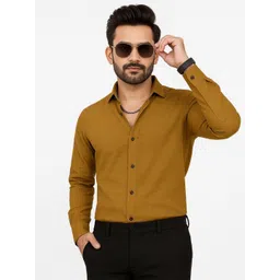 VORTEX Men Original Slim Fit Textured Spread Collar Casual Shirt-picture-27