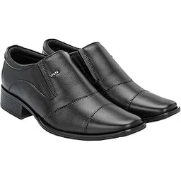 vorth Leather Comfortable Slip On Black Formal Shoes for Men | Office Uniform Dress Loafer Shoe for Office Bussiness Meeting-picture-31