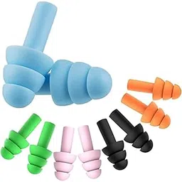 VORVEN Reusable Silicone Earplugs, Noise Reduction Ear Plugs, Suitable for Sleeping, Swimming, Snoring, Concerts, Airplanes, Travel, Work -1 Pair Random Color-picture-10