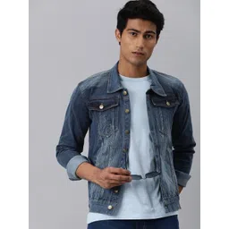 VOXATI Men Blue Washed Denim Jacket-picture-18