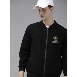 VOXATI Men Solid Sporty Jacket with Patchwork-picture-30