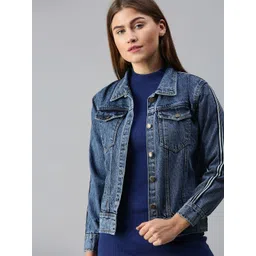 VOXATI Women Blue Solid Denim Jacket-picture-20
