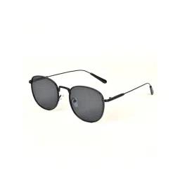 Voyage Black Round UV Protection Unisex Sunglasses-picture-35