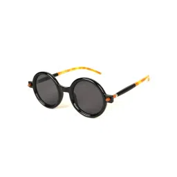 Voyage Black Round UV Protection Unisex Sunglasses-picture-18