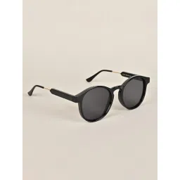 Voyage Black Round UV Protection Unisex Sunglasses image 3