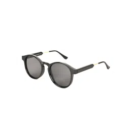 Voyage Black Round UV Protection Unisex Sunglasses image 1