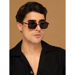 Voyage Black UV Protection Square Unisex Sunglasses-picture-30