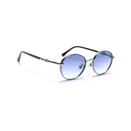 Voyage Blue Gradient Round Unisex Sunglasses-picture-12