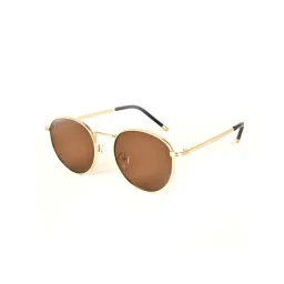 Voyage Brown Round UV Protection Unisex Sunglasses-picture-20