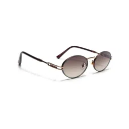 Voyage Brown UV Protection Oval Unisex Sunglasses-picture-24