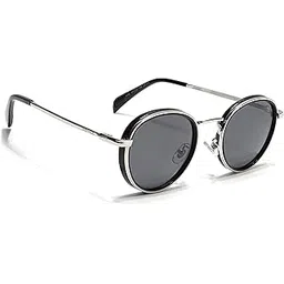 voyage Round Sunglasses for Men & Women (Black Lens | Silver & Black Frame - PMG7516)-picture-13