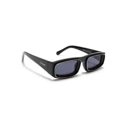 Voyage Unisex Rectangle Sunglasses Black Lens with Shine Black Frame (MG6575) (52)-picture-23