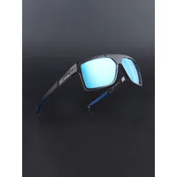 Voyage Wayfarer Polarized Sunglasses for Unisex (Blue Lens | Matt Grey Frame - PMG6806)-picture-18