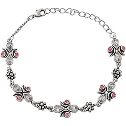 voylla Abharan Pink and White Stones Casual Bracelet-picture-52