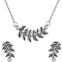 voylla Fresh Fern Bella Necklace Set for women|Oxidised Necklace Set For Women|EveryDay|Festive|Wedding|Gift For Women|-picture-11