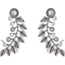 voylla Fresh Fern Zahaar Earrings For Women|Oxidized Women Studs Earrings|Gift For Women |Women's Gift|Valentine Gift|-picture-31