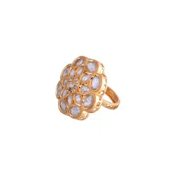 Voylla Gold Kundan Elegance Chandra Casual Ring image 4