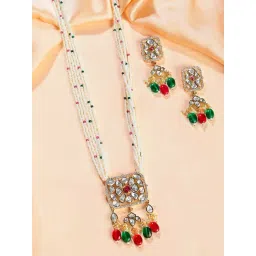 Voylla Gold Kundan Elegance Noor E Nazakat Necklace & Earring Set image 1