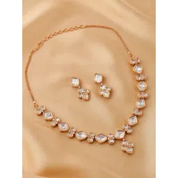 Voylla Gold Kundan Essentials Radiant Heritage Necklace & Earring Set-picture-27