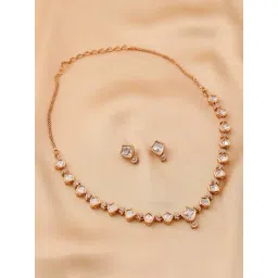 Voylla Gold Kundan Essentials Regal Affair Necklace & Earring Set-picture-21